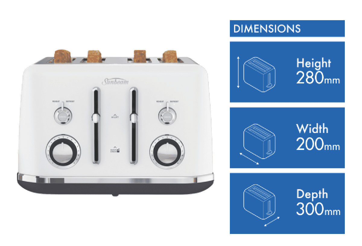 Sunbeam Alinea Collection 4 Slice Toaster -White