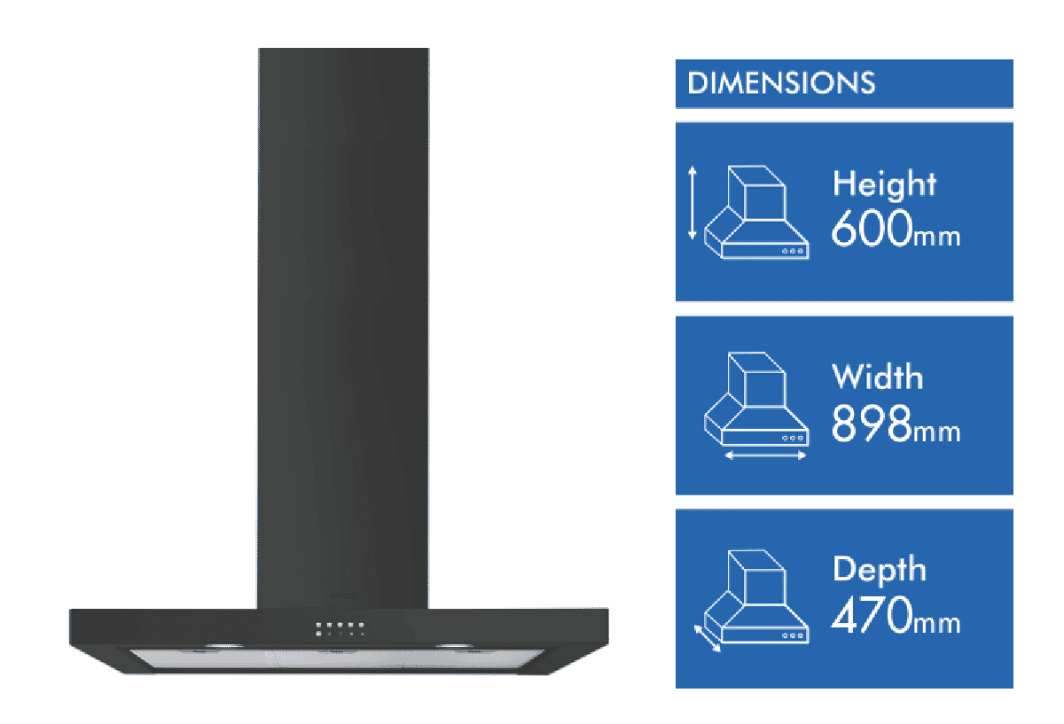 Smeg 90cm Anthracite Canopy Rangehood
