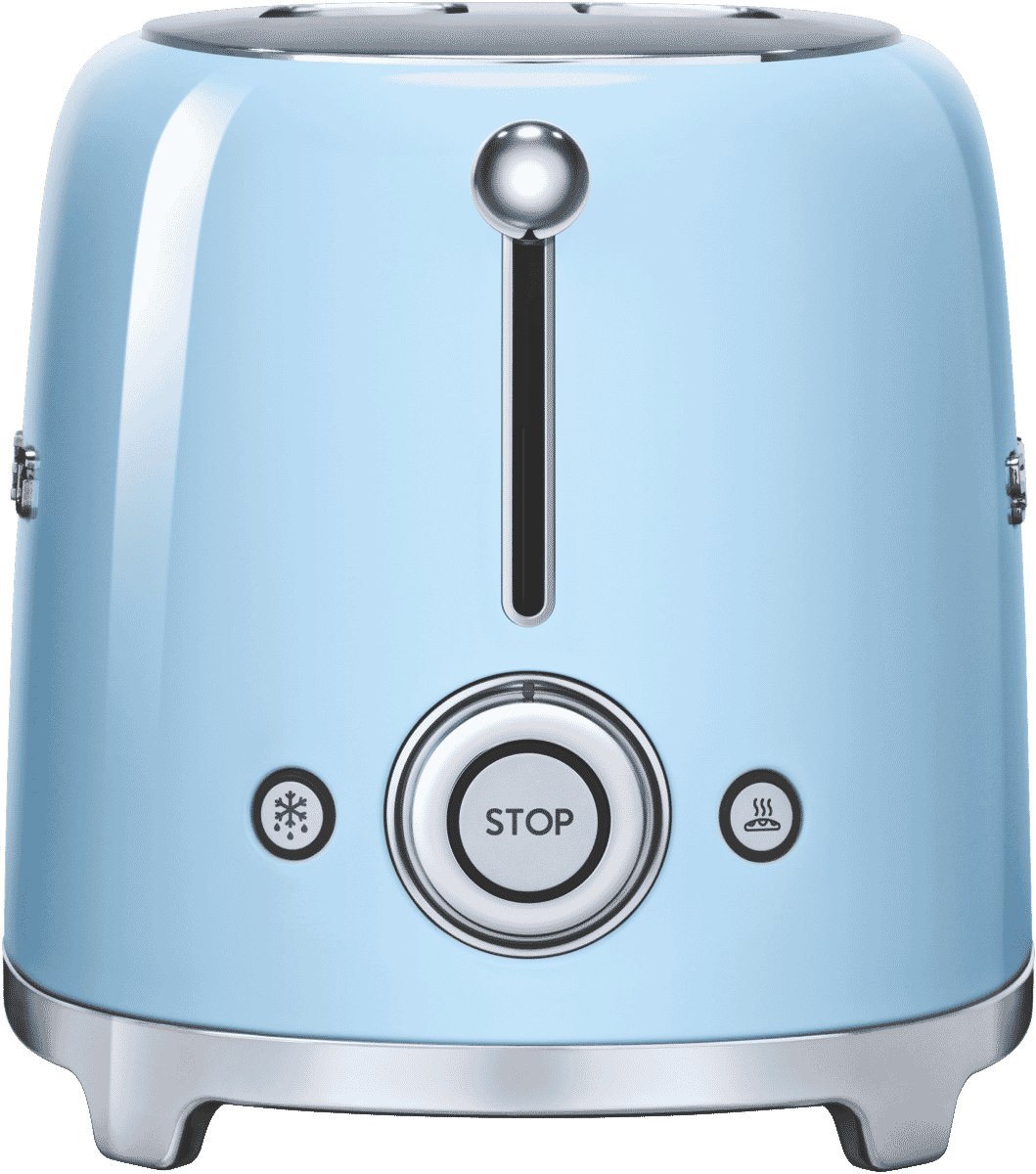 Smeg TSF01PBAU 50s Retro Style 2 Slice Toaster Blue at The Good Guys
