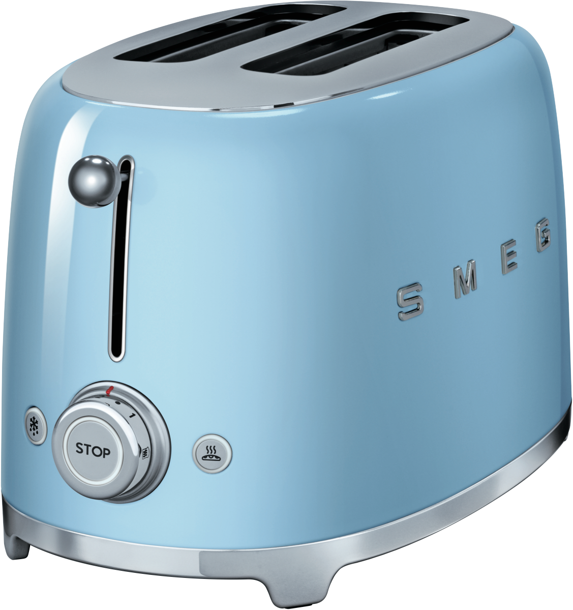 Smeg TSF01PBAU 50s Retro Style 2 Slice Toaster Blue at The Good Guys