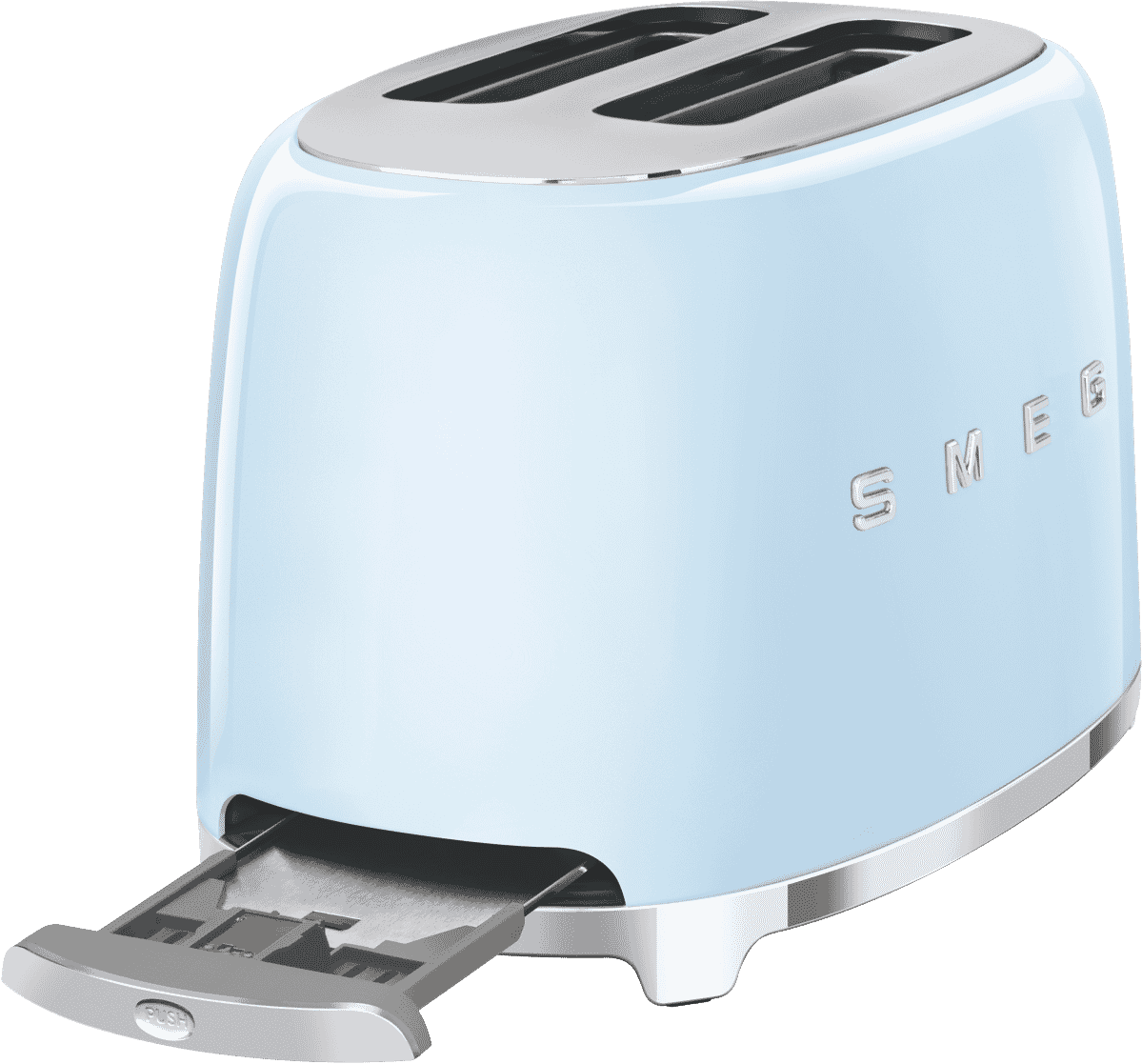 Smeg TSF01PBAU 50s Retro Style 2 Slice Toaster Blue at The Good Guys