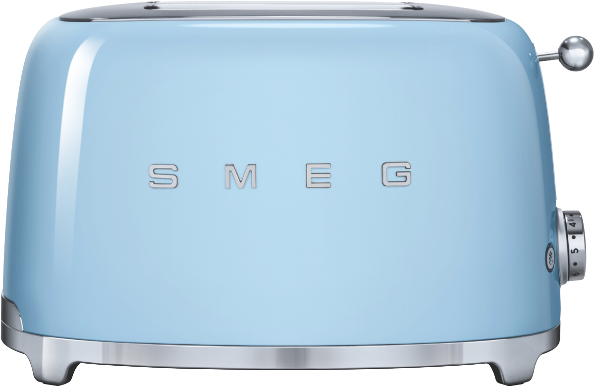 Smeg TSF01PBAU 50s Retro Style 2 Slice Toaster Blue at The Good Guys