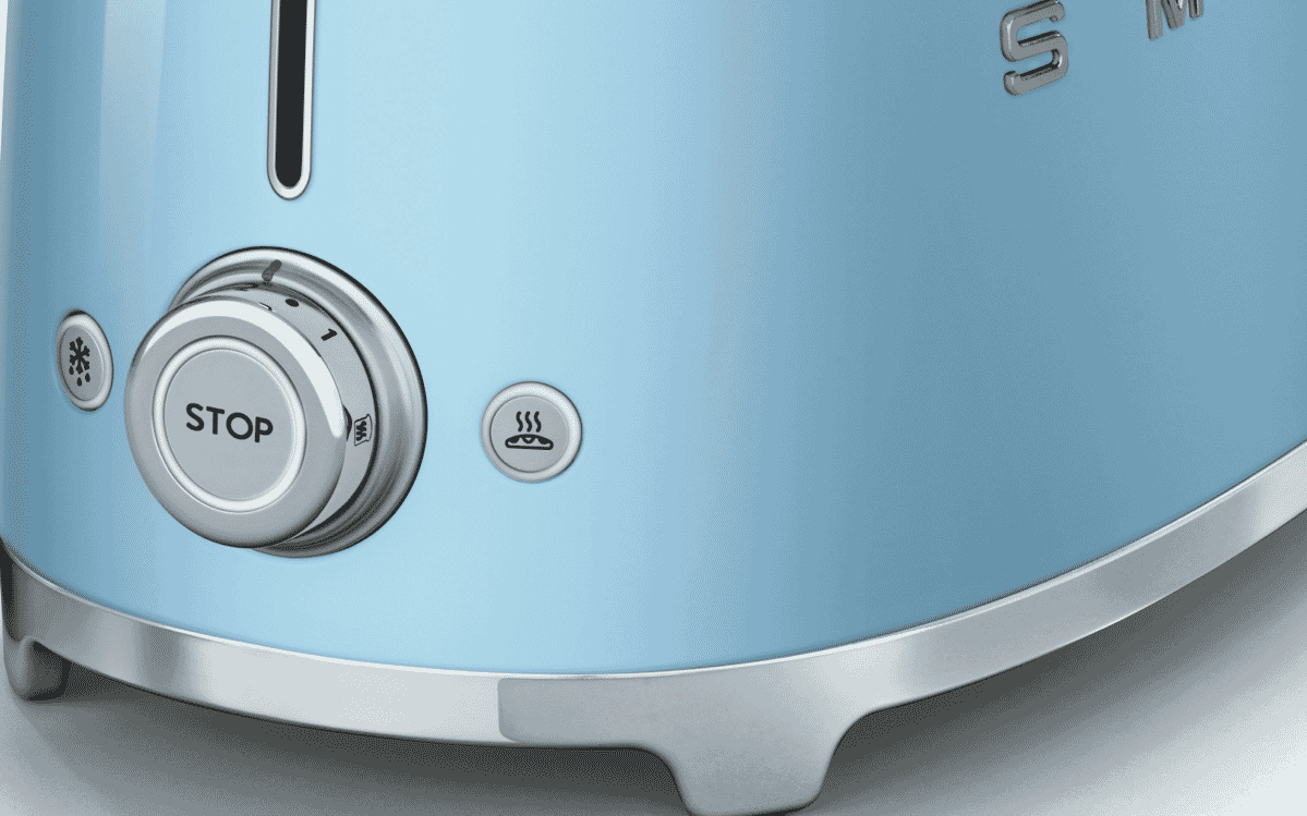 Smeg TSF01PBAU 50s Retro Style 2 Slice Toaster Blue at The Good Guys