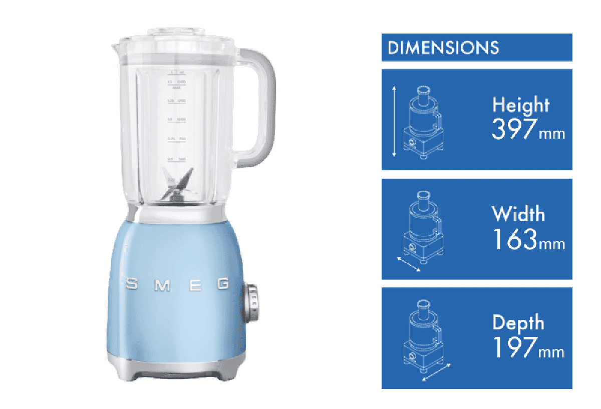 Smeg BLENDER 50's STYLE PASTEL BLUE
