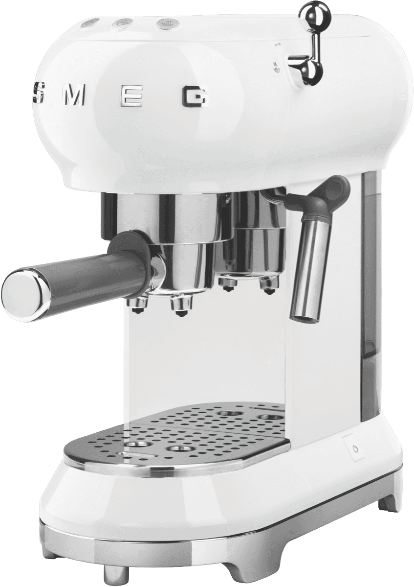 Smeg ECF01WHAU 50s Retro Style Coffee Machine White at The Good Guys
