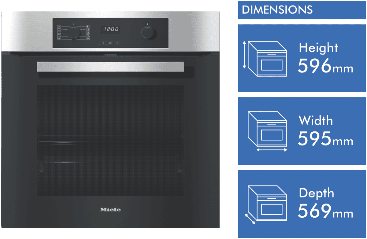 Miele H 22671 BP CLST 60cm Pyrolytic Oven CleanSteel at The Good Guys