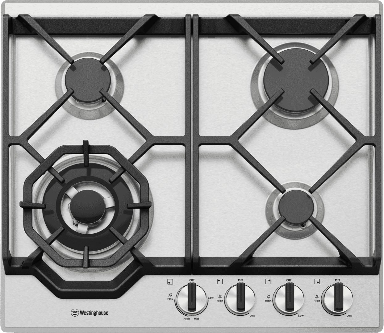 Westinghouse WHG648SC 60cm Gas Cooktop Stainless Steel at The Good Guys