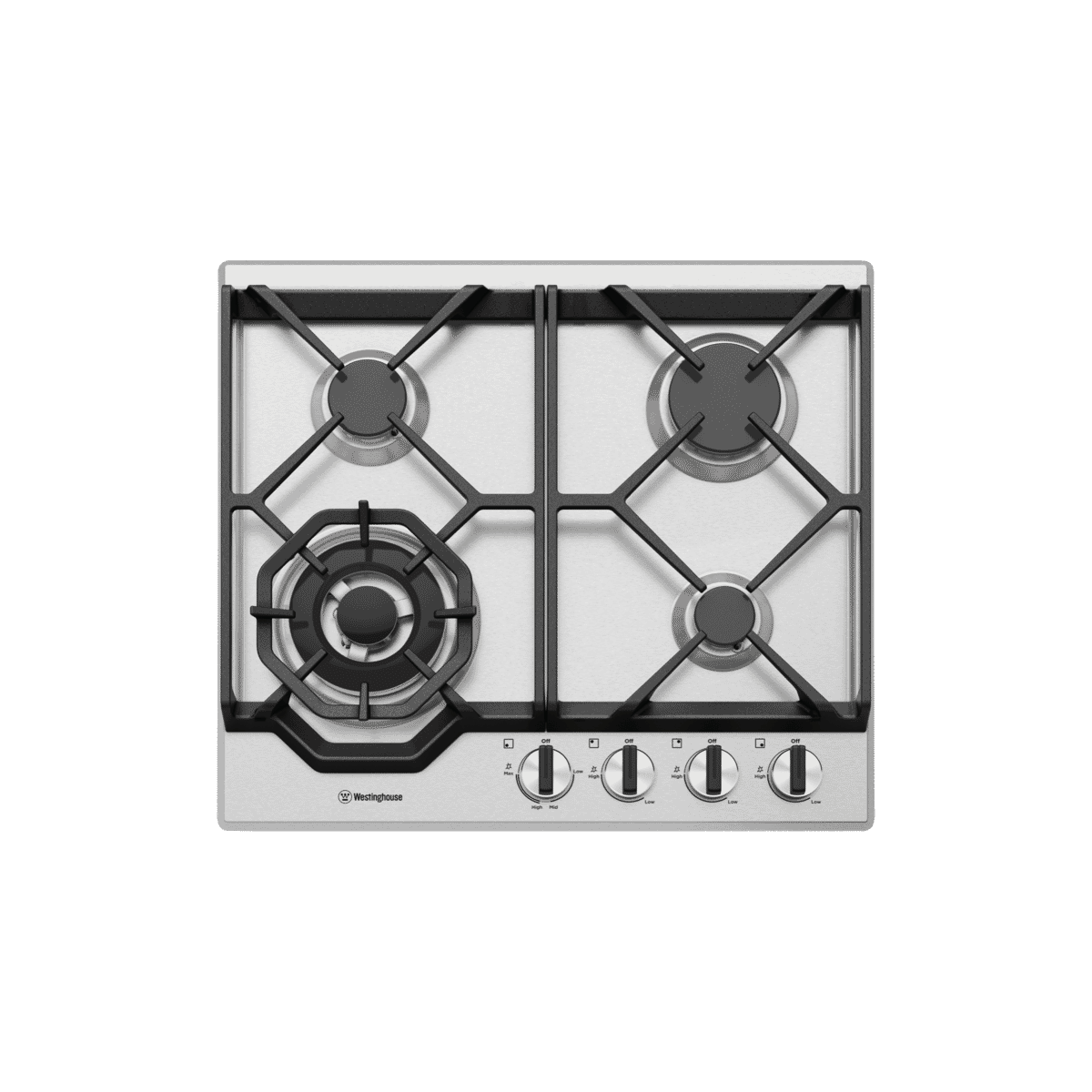 Westinghouse 60cm Gas Cooktop Stainless Steel WHG648SC