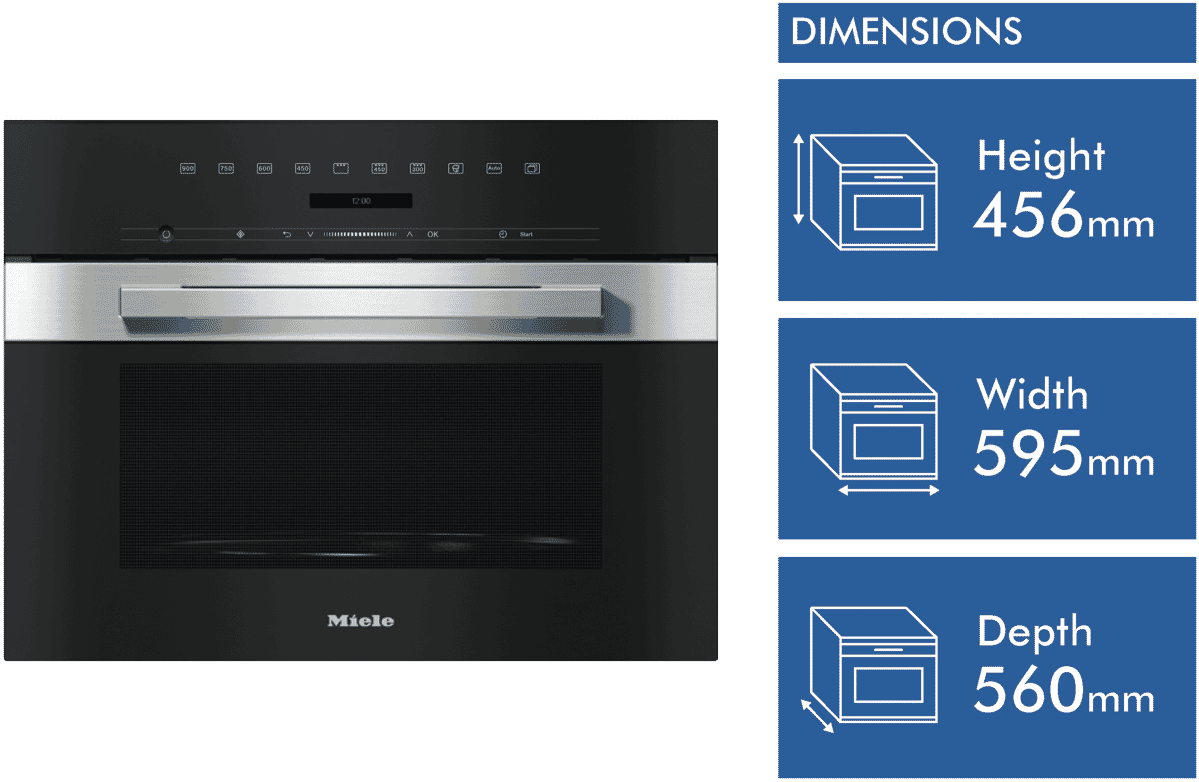 Miele M 7244 TC PLCS 60cm Microwave Oven CleanSteel at The Good Guys
