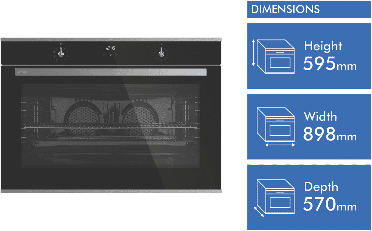 omega 90cm electric oven obo960xtgg