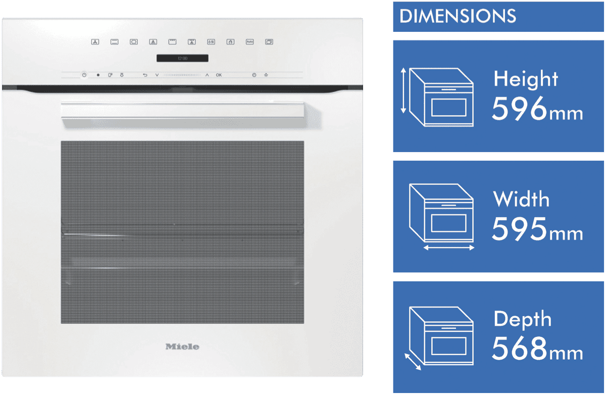 Miele H 7264 BP VLBW 60cm Pyrolytic Oven Brilliant White at The Good Guys