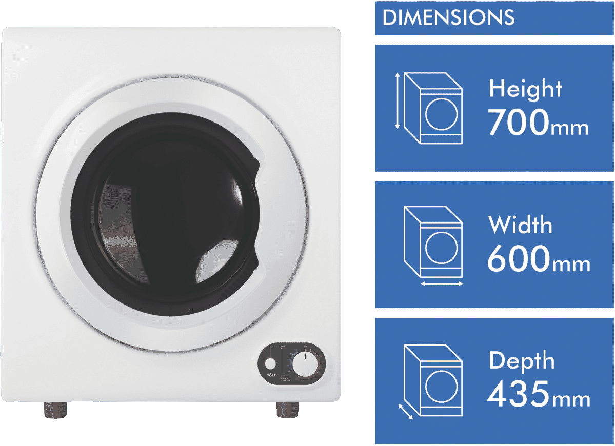 Solt GGSVDE45W 4.5kg Vented Dryer at The Good Guys
