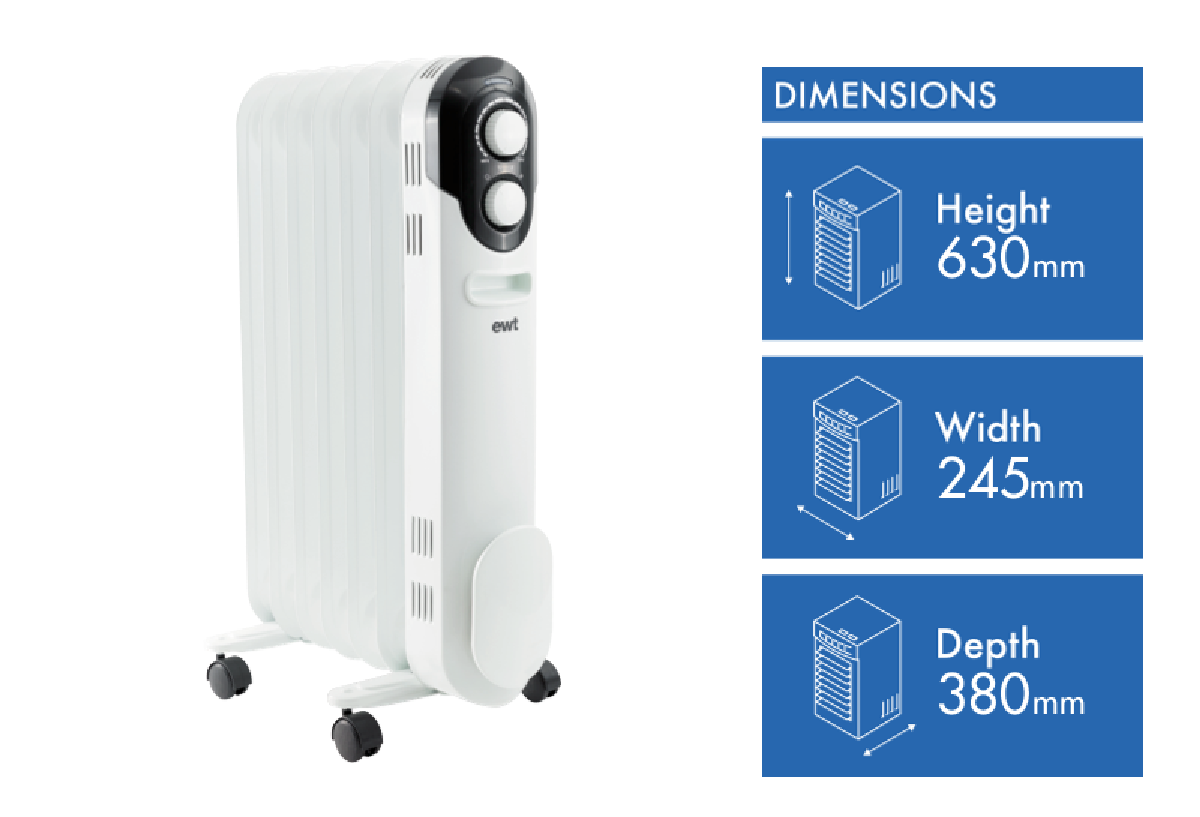 EWT EWT15C 1.5kW Cocoon Oil Column Heater at The Good Guys