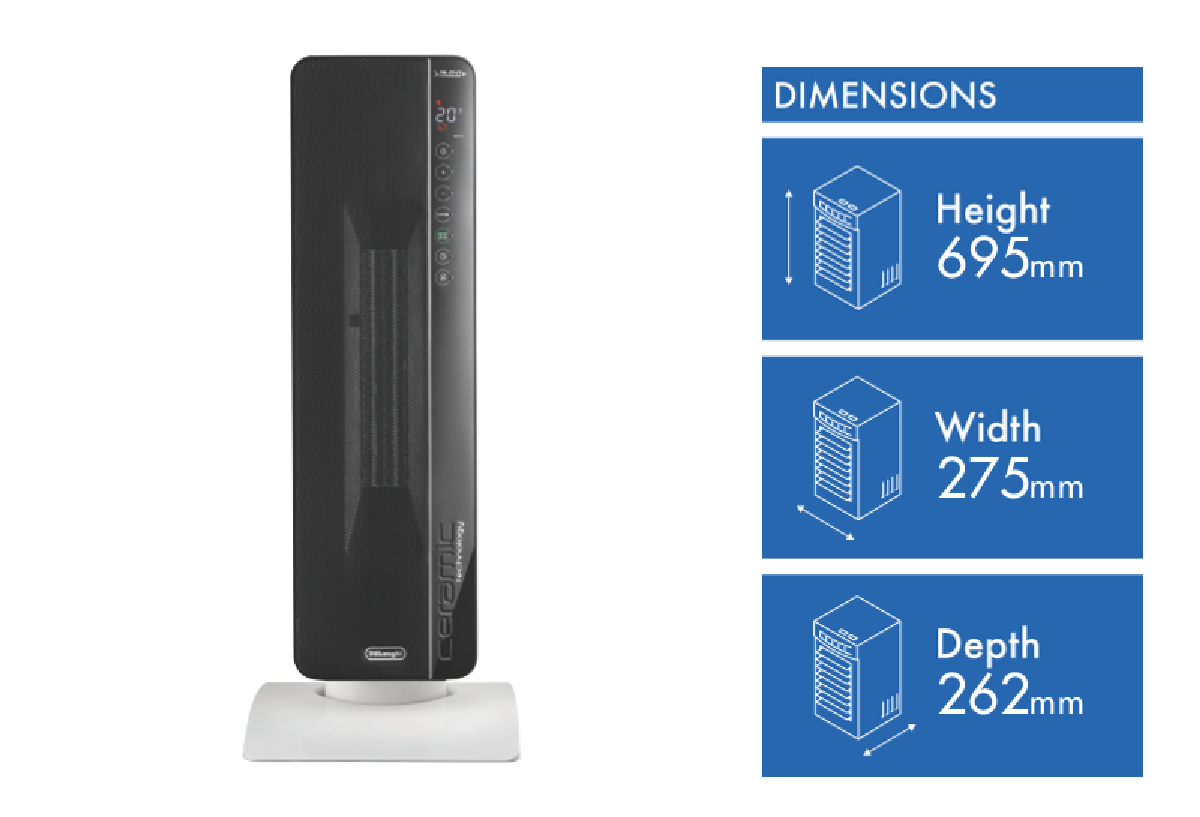 DeLonghi TCH8993ER 2400W Electronic Ceramic Tower Heater at The