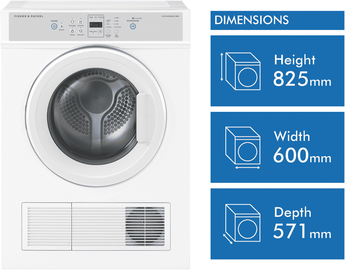 Fisher & Paykel DE6060M2 6kg Sensor Dryer at The Good Guys