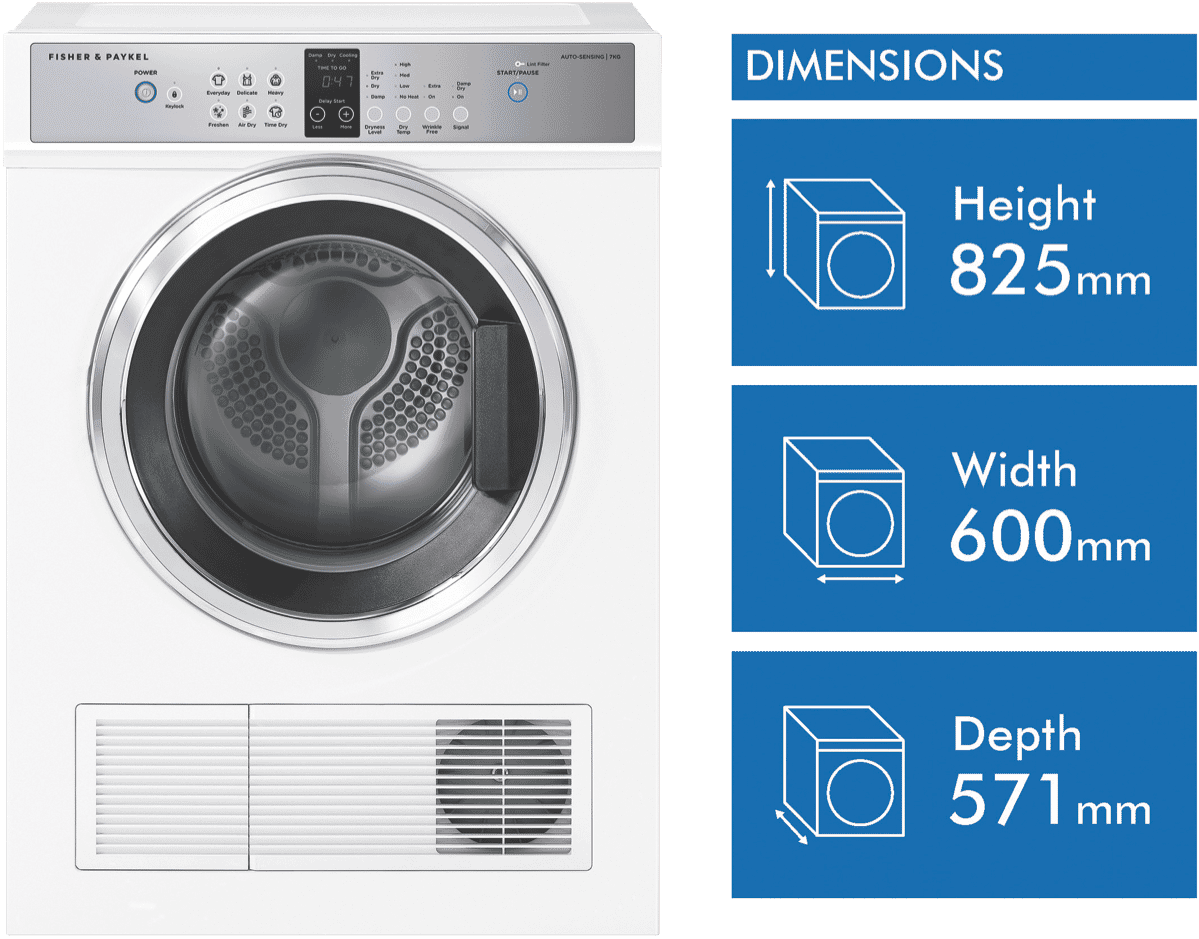 Fisher & Paykel DE7060G2 7kg Sensor Dryer at The Good Guys