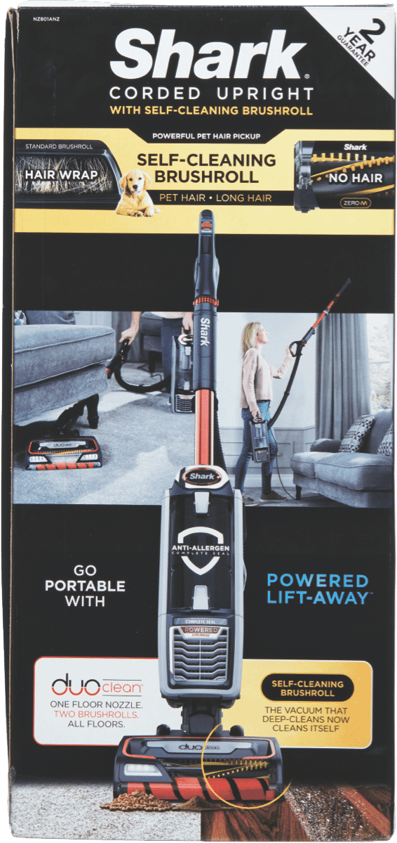 Shark NZ801 Corded Upright with DuoClean & Self Cleaning Brushroll at