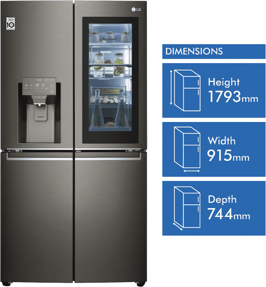 Lg Gf V706bsl 637l Instaview Refrigerator At The Good Guys