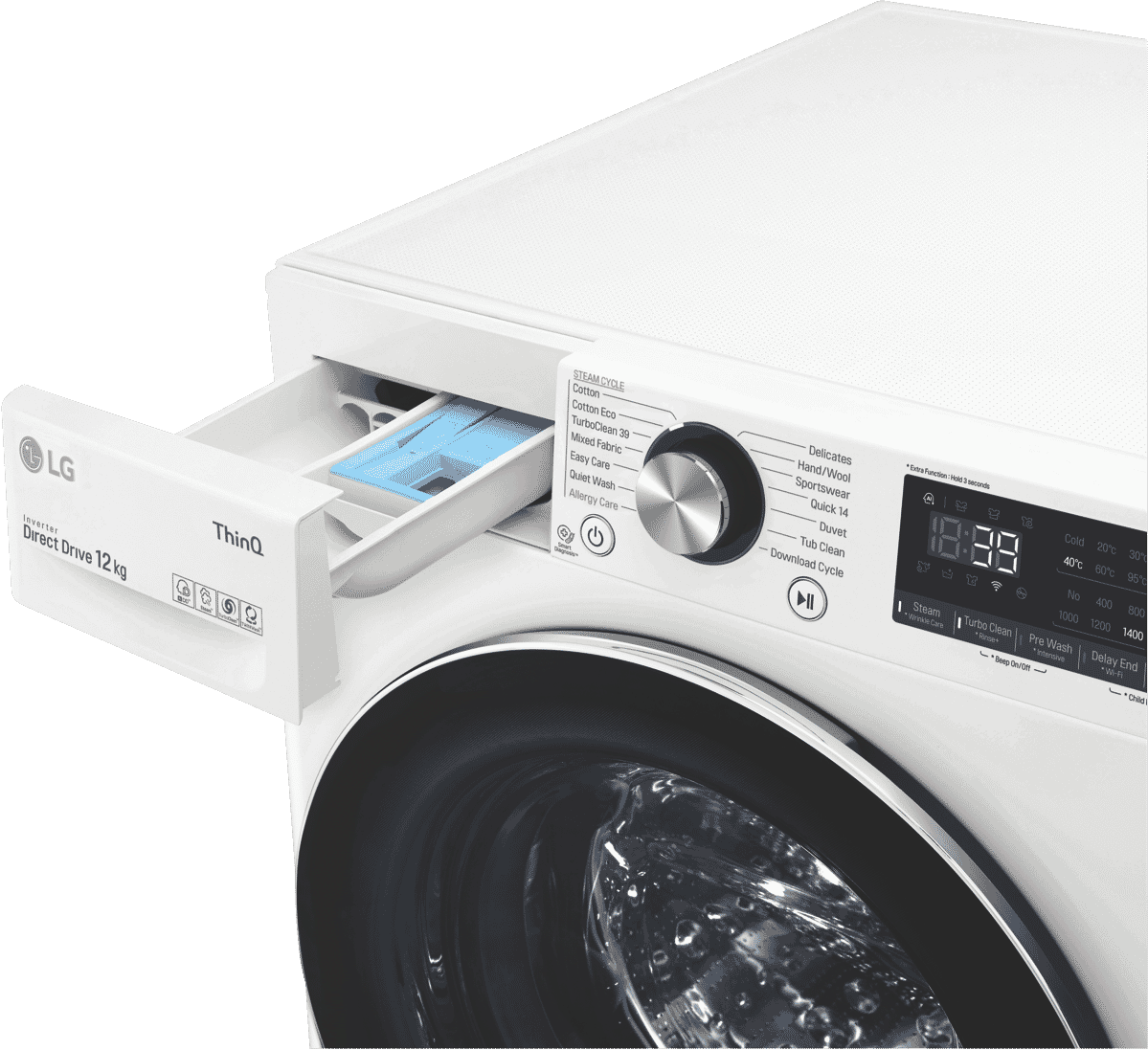 LG WV91412W 12kg Front Load Washer at The Good Guys
