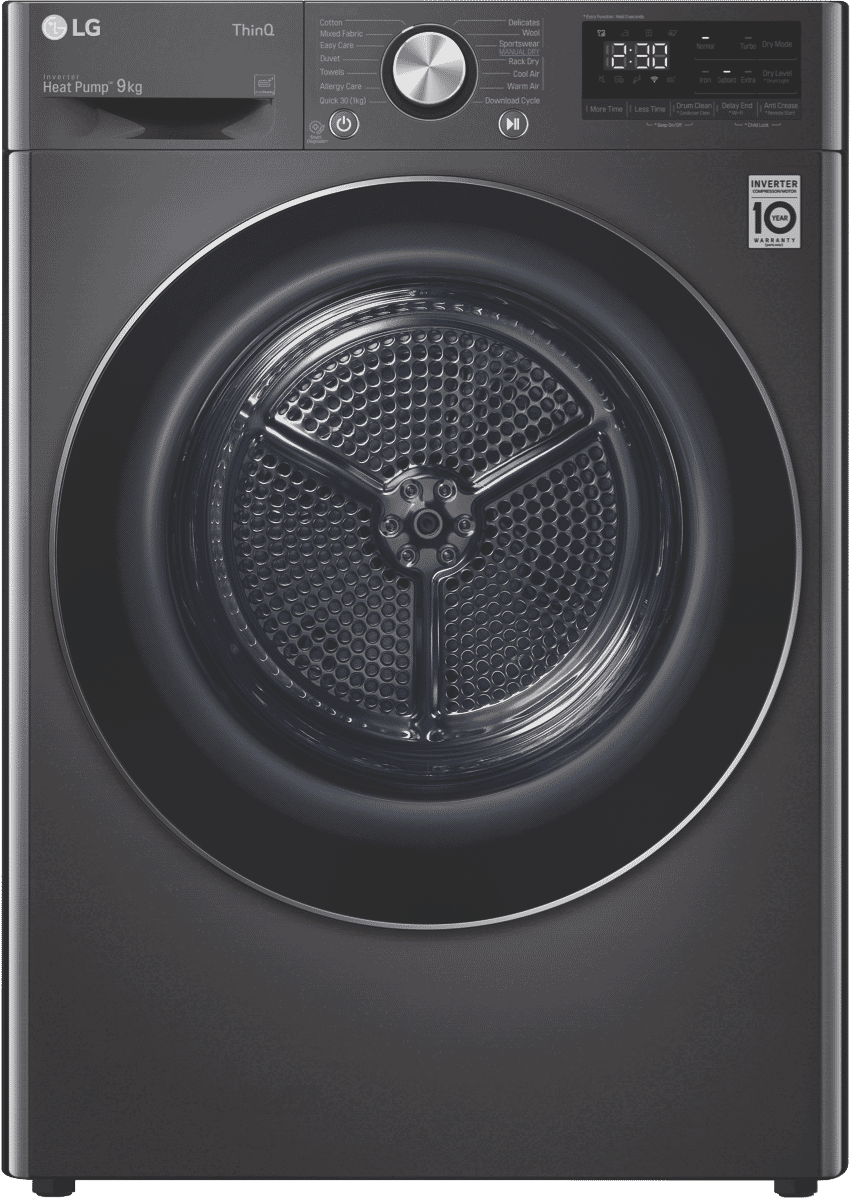 LG DVH909B 9kg Heat Pump Dryer at The Good Guys
