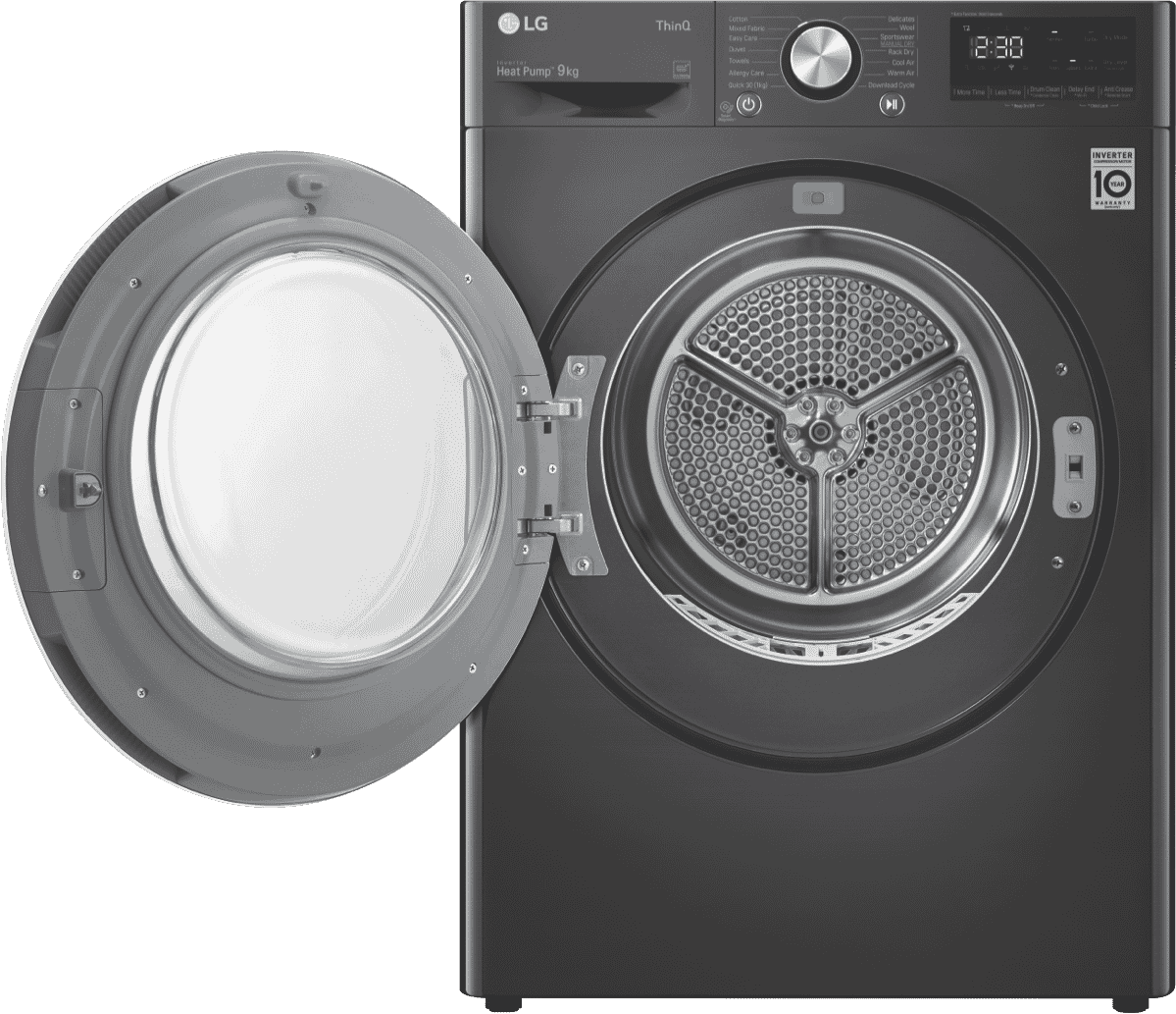 LG DVH909B 9kg Heat Pump Dryer at The Good Guys