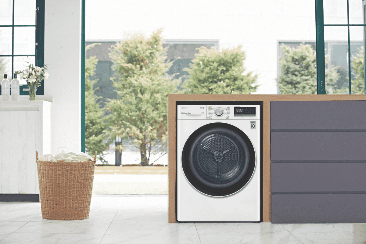 LG DVH508W 8kg Heat Pump Dryer at The Good Guys