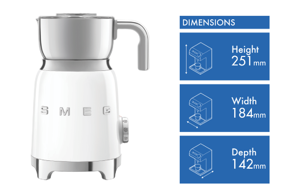 Milk Frother 50's Retro Style by Smeg - Dimensiva