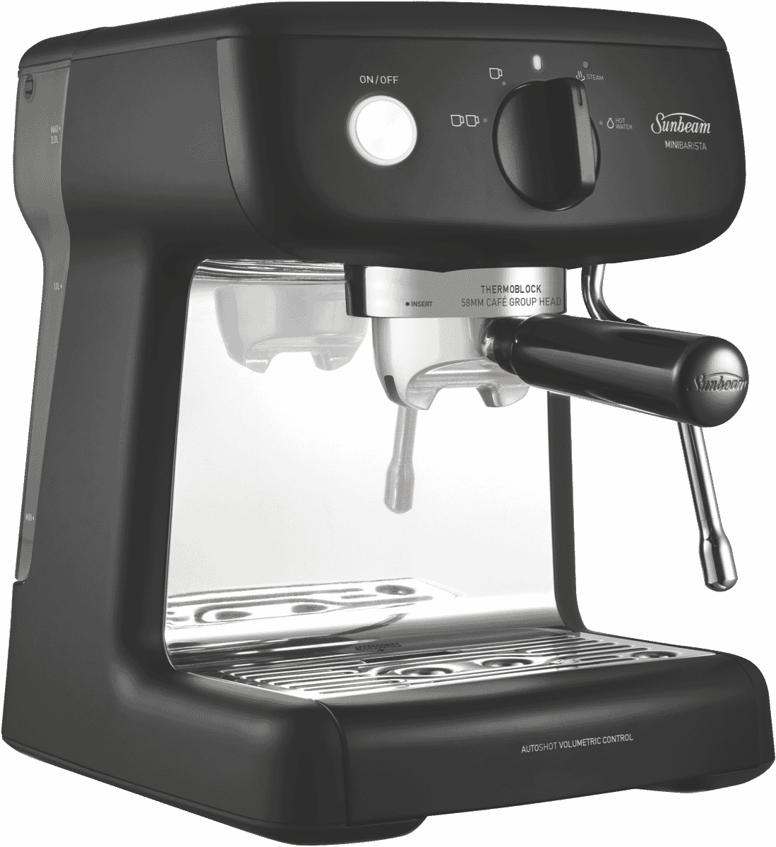 Sunbeam EM4300K Mini Barista Espresso Machine Black at The Good Guys