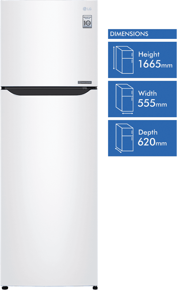 Lg Gt 279bwl 254l Top Mount Refrigerator At The Good Guys
