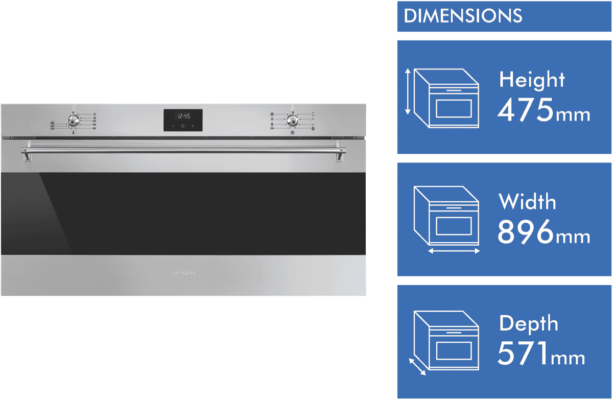 smeg 900mm under bench oven