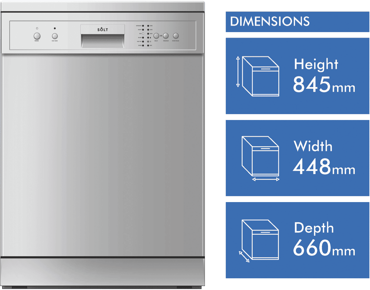 Solt GGSDW6012S 60cm Freestanding Dishwasher at The Good Guys