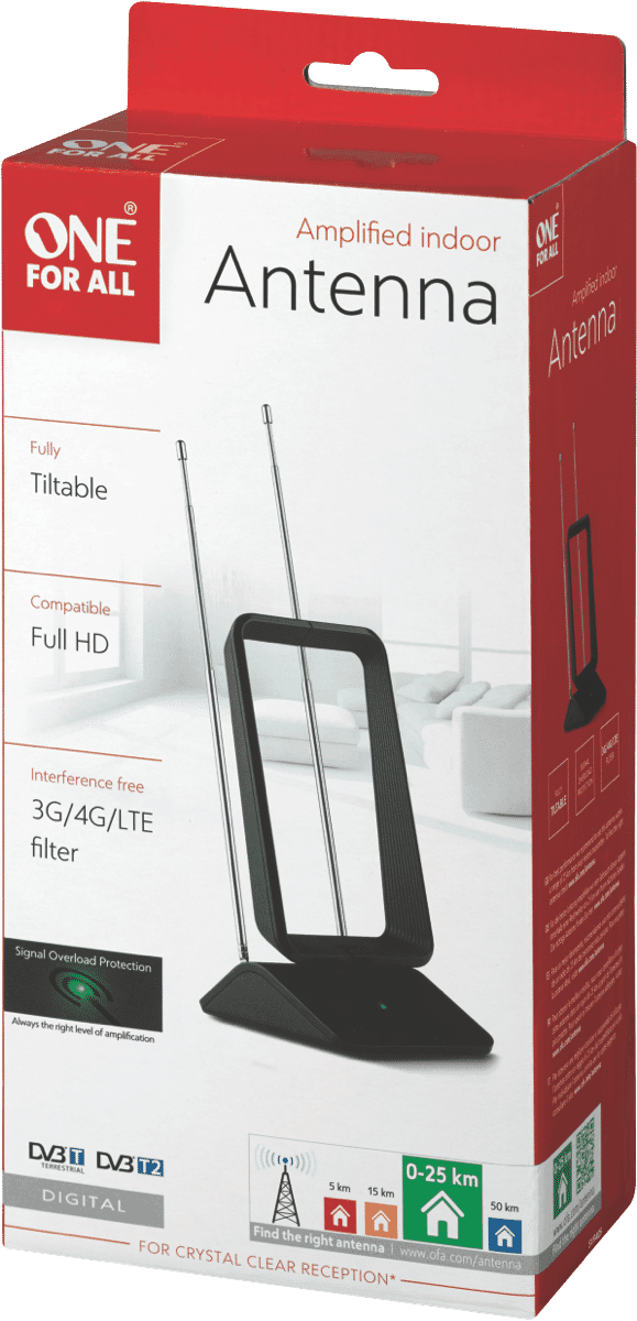 One For All Amplified Indoor TV Antenna UESV9460