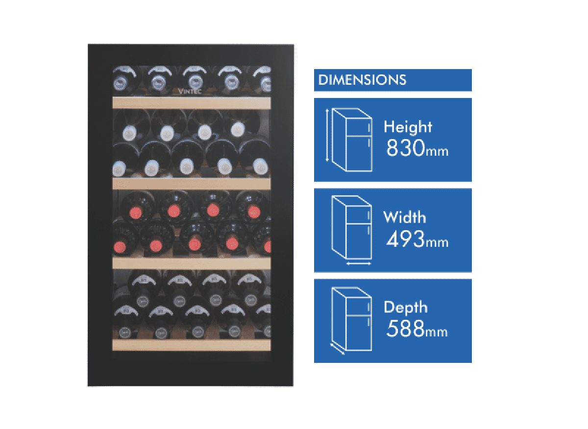 Vintec VWS035SBB X 35 Bottle Wine Cabinet at The Good Guys