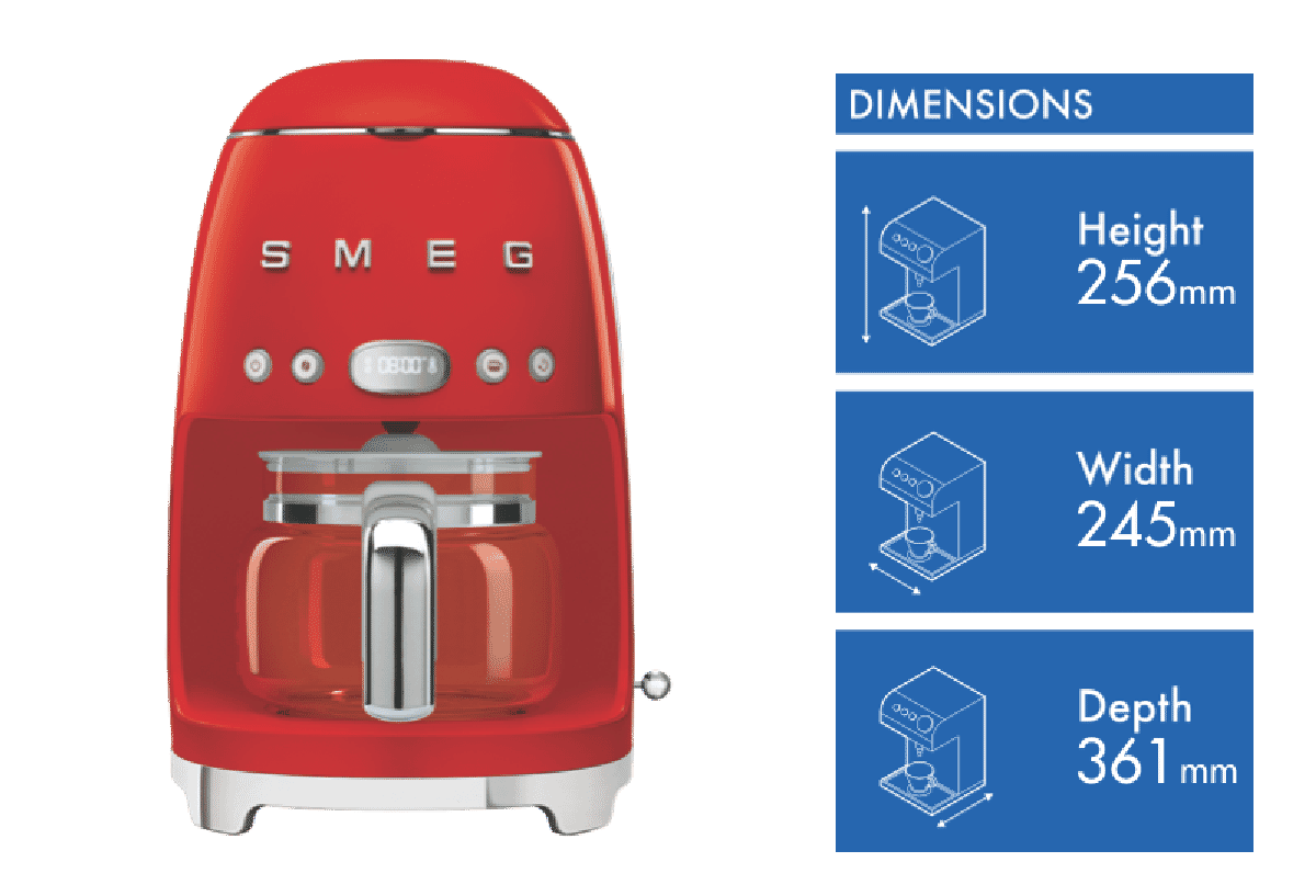 Smeg Drip Coffee Maker - Red
