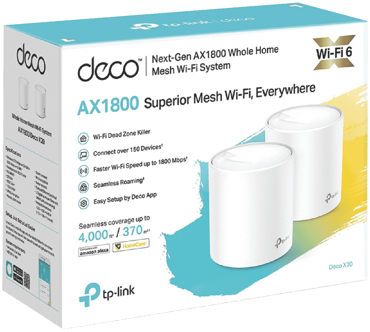 TP-LINK DECO X20(2-PACK) AX1800 6 Whole Home Mesh Wi-Fi System at The ...