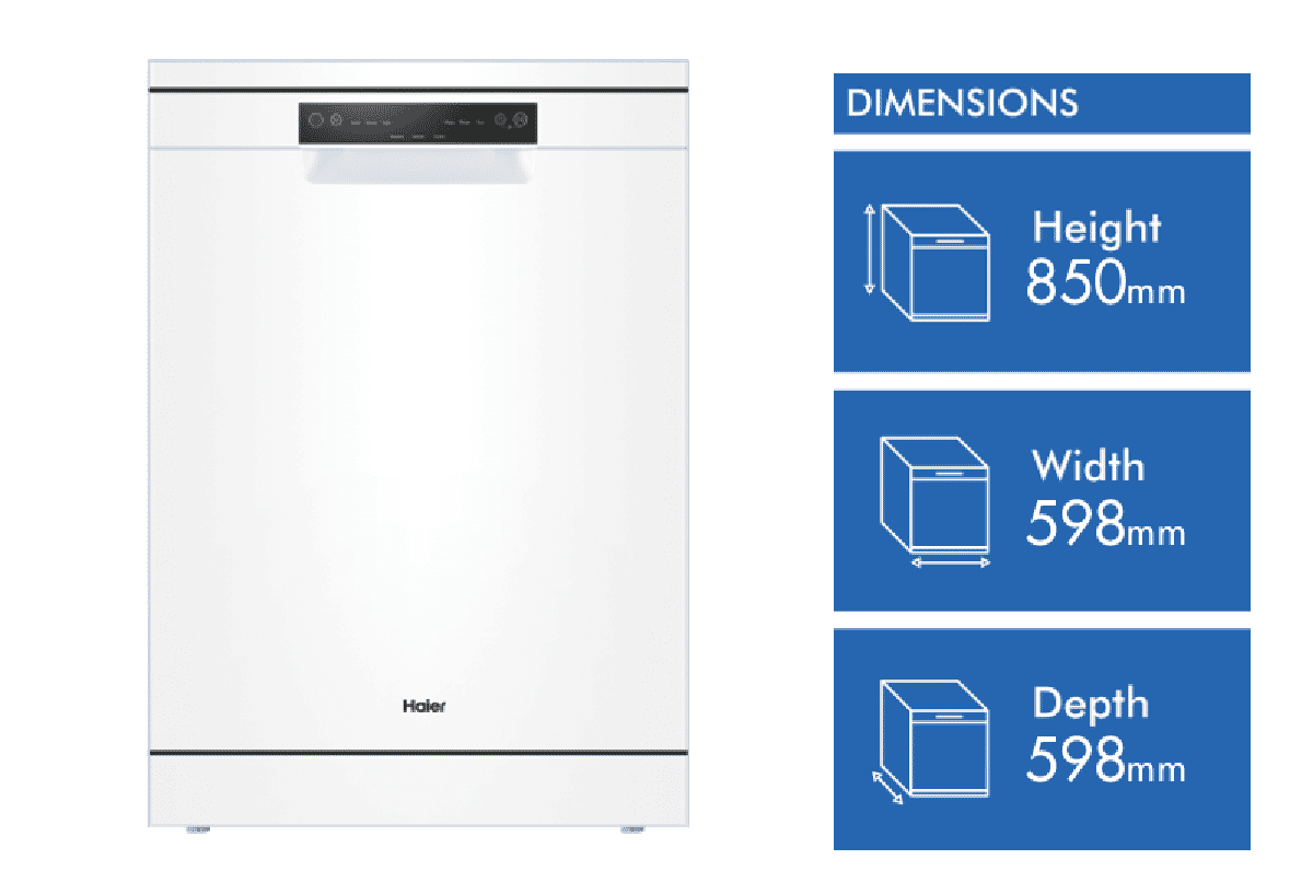 Haier 60cm Freestanding Dishwasher White HDW13V1W1