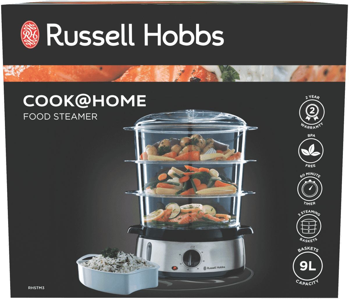 Russell Hobbs RHSTM3 Cook Home Food Steamer Stainless Steel at The