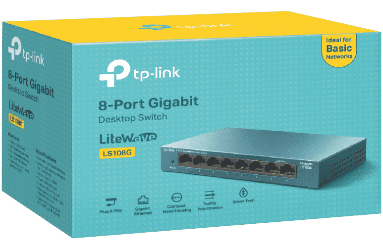 terciopelo Residencia Soplar TP-LINK LS108G 8-Port Gigabit Desktop Switch at The Good Guys