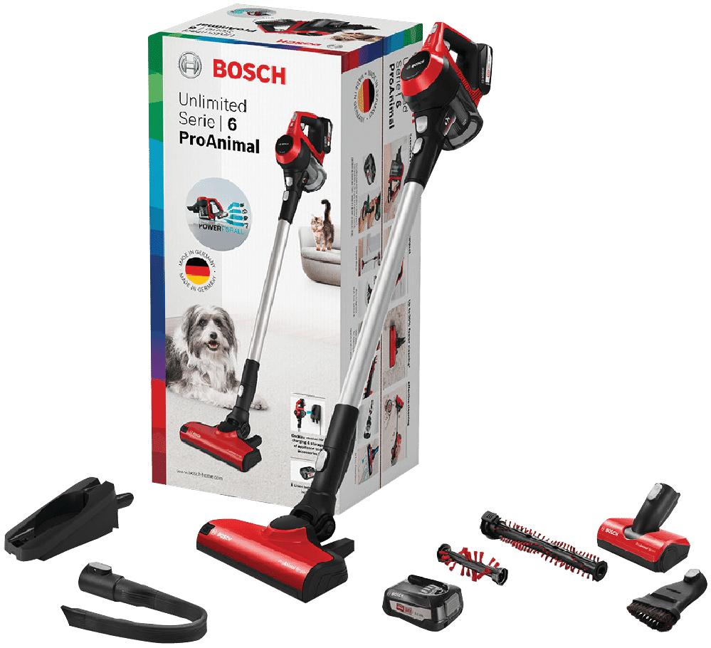 Bosch BCS61PE2AU Unlimited ProAnimal Cordless Vacuum Red at The Good Guys