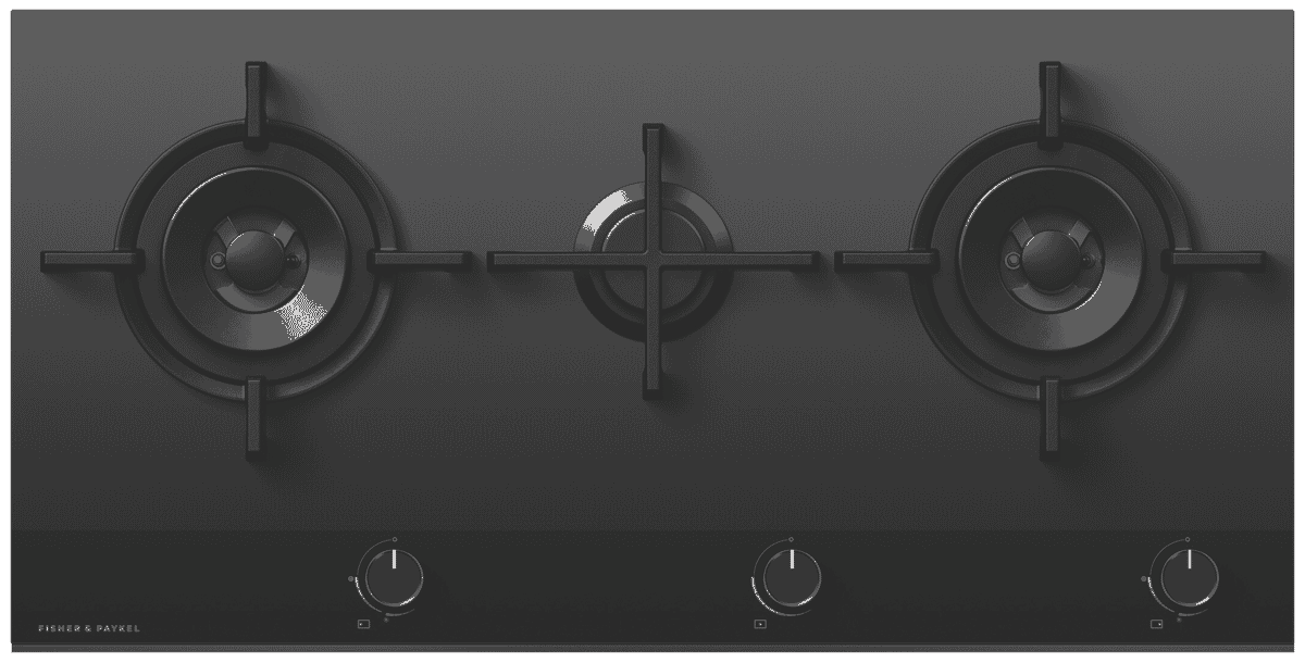 Fisher & Paykel 90cm Natural Gas on Glass Cooktop Black CG903DNGGB4