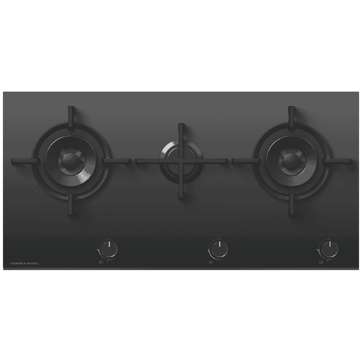 Fisher & Paykel CG903DNGGB4 90cm Natural Gas on Glass Cooktop Black at