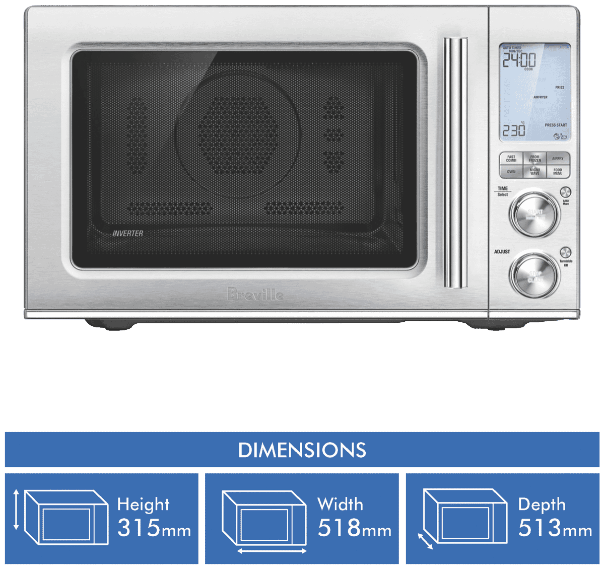 Breville BMO870BSS 32L 1200W the Combi Wave 3 in 1 Convection Oven at