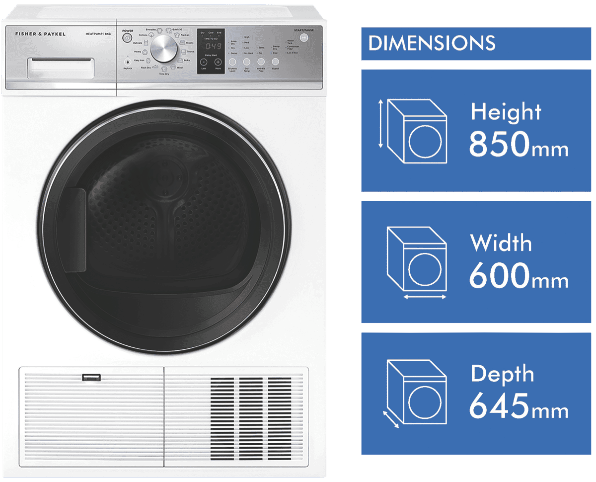Fisher & Paykel DH8060P3 8kg Heat Pump Dryer at The Good Guys