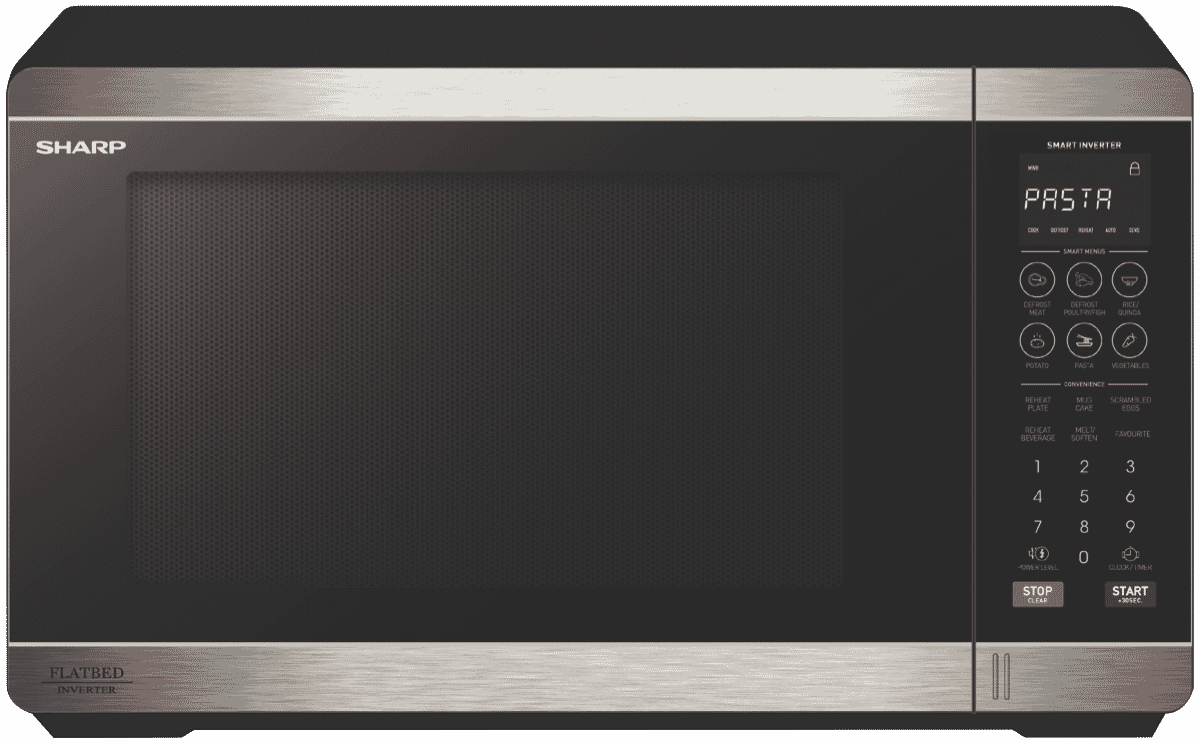 Image of Sharp32L 1200W Flatbed Microwave Black S/St