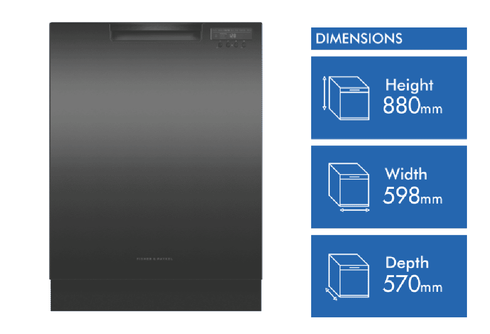 Fisher & Paykel 60cm Built Under Dishwasher Black DW60UC6B