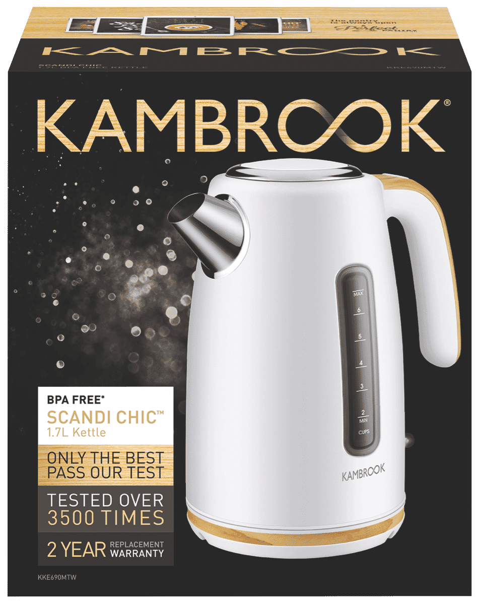 Kambrook KKE690MTW2JAN1 Scandi Chic 1.7 Litre Kettle White at The