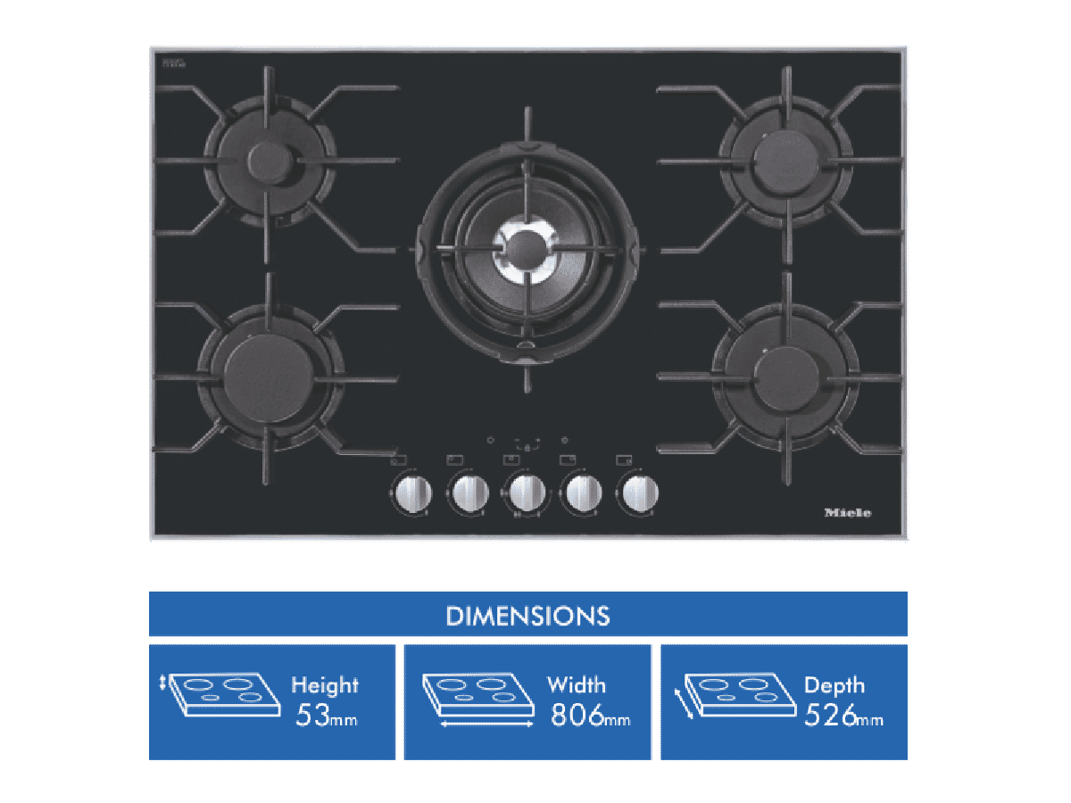 Miele 80cm Gas on Glass Cooktop KM 30341