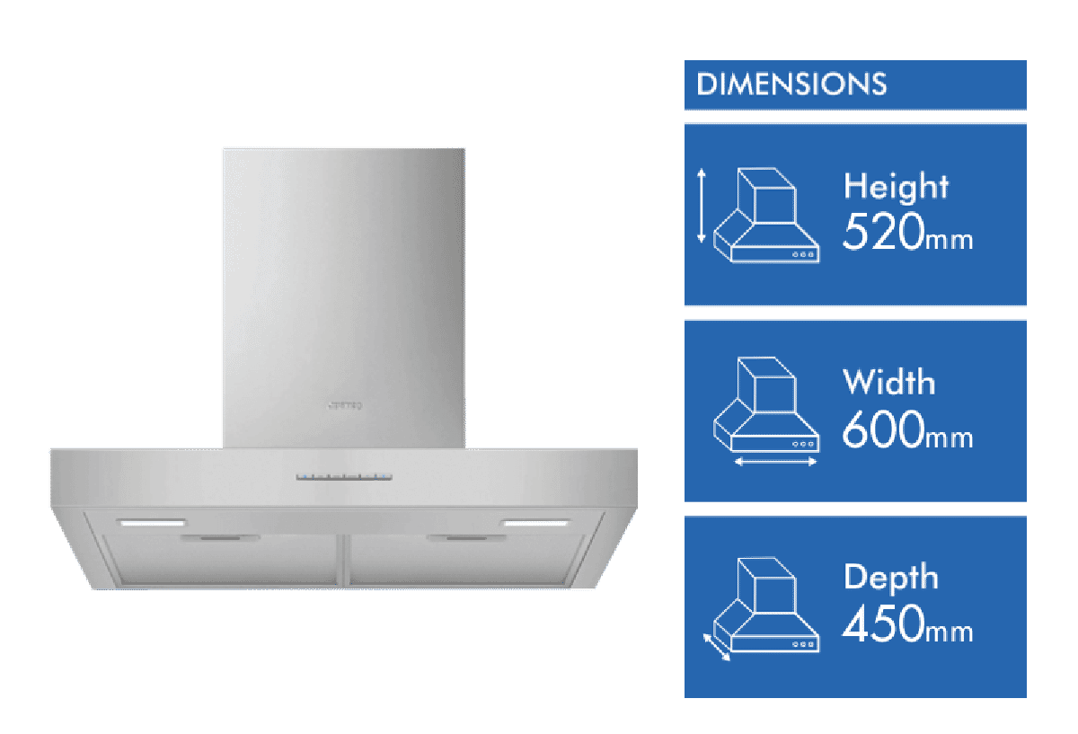 Smeg 60cm Wallmount T-Shape Rangehood