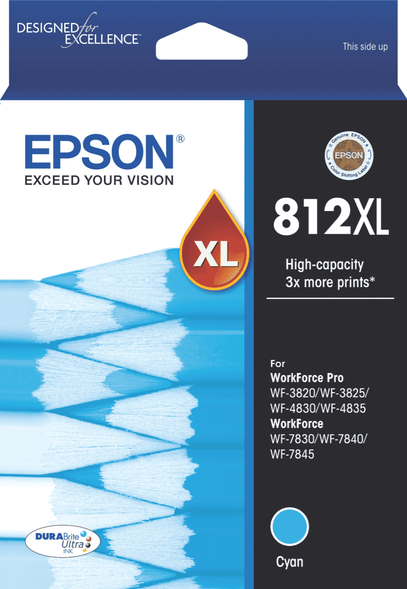 Epson 812XL - High Capacity DURABrite Ultra - Cyan Ink Cartridge