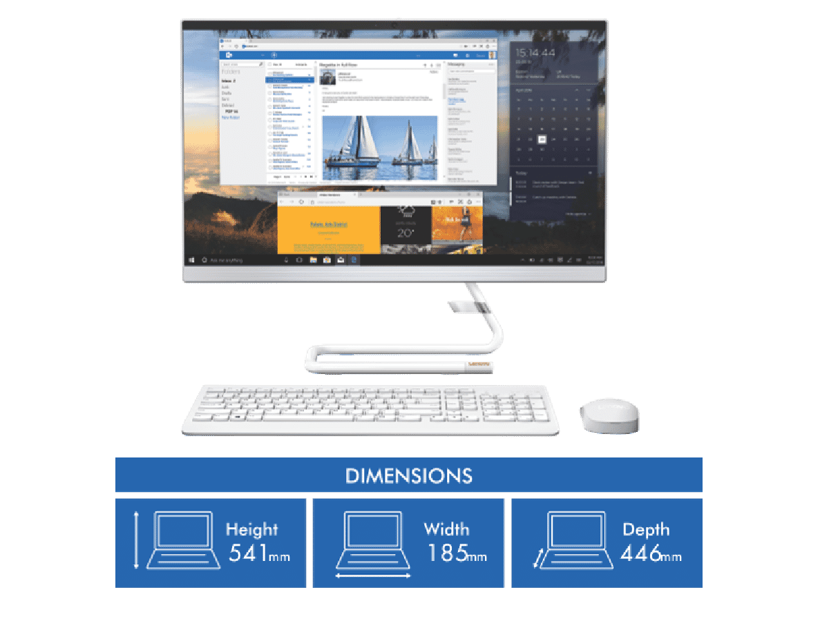 Lenovo IdeaCentre 23.8' i5 8GB 512GB Touchscreen AIO Foggy White